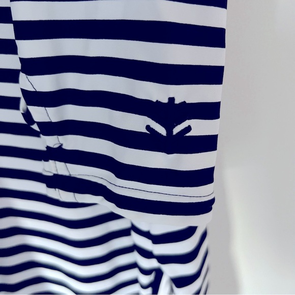 Coolibar Seacoast Swim Cover-Up Hooded Dress Black & White Stripe Beachy Coastal - Picture 11 of 16